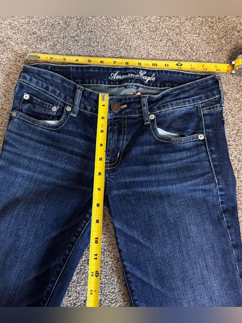 American Eagle navy blue low rise bootcut jeans - Picture 5 of 6